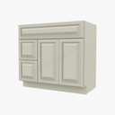 SL-S3621BDL-34-1/2"" Sink Base Combo Vanity with Left Drawer | Forevermark Signature Pearl