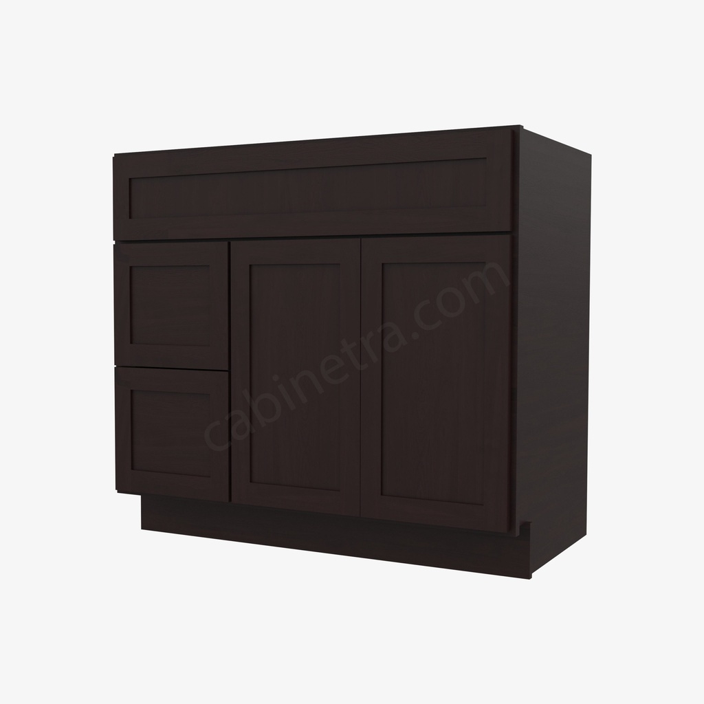 AP-S3621BDL-34-1/2"" Sink Base Combo Vanity with Left Drawer | Forevermark Pepper Shaker