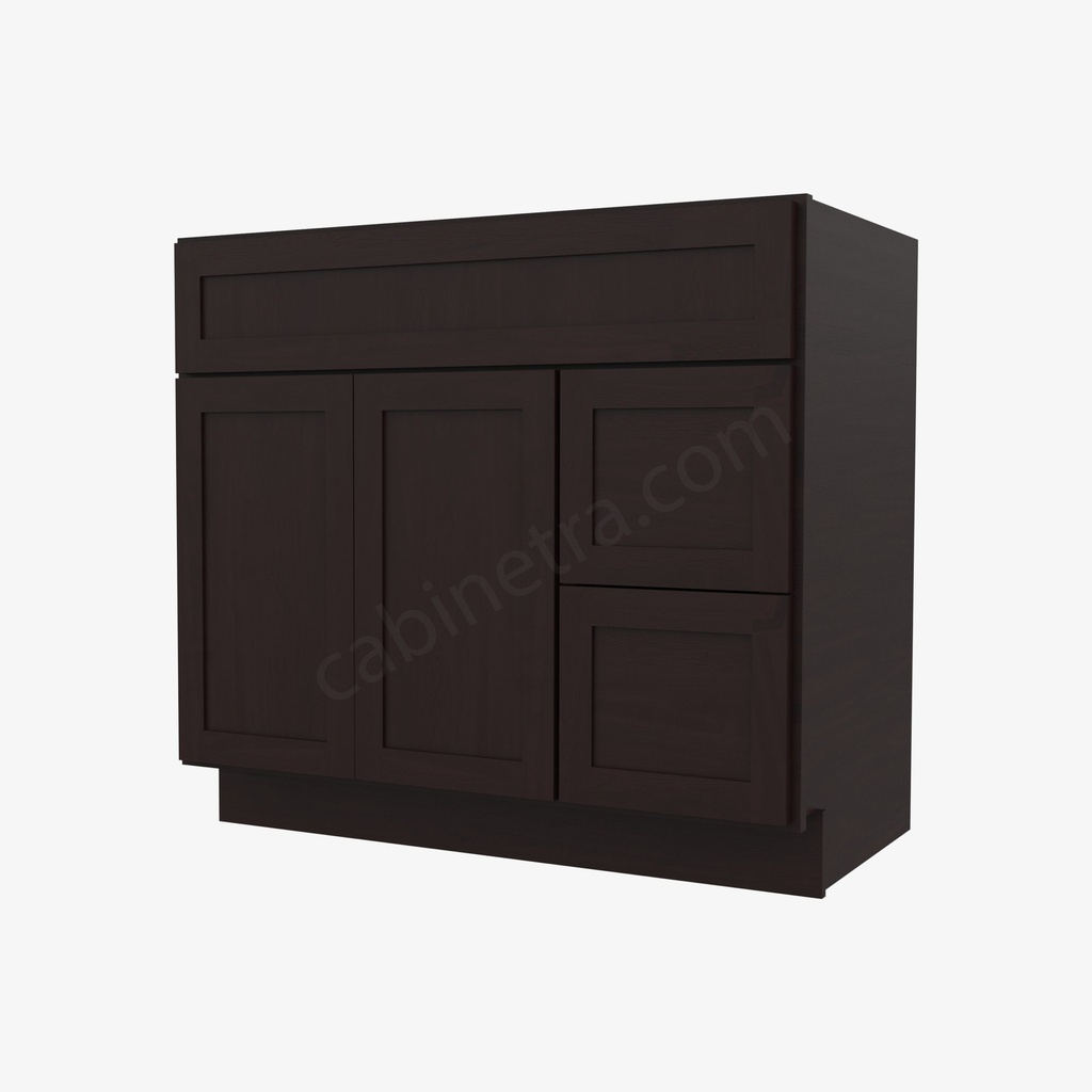 AP-S3621BDR-34-1/2"" Sink Base Combo Vanity with Right Drawer | Forevermark Pepper Shaker