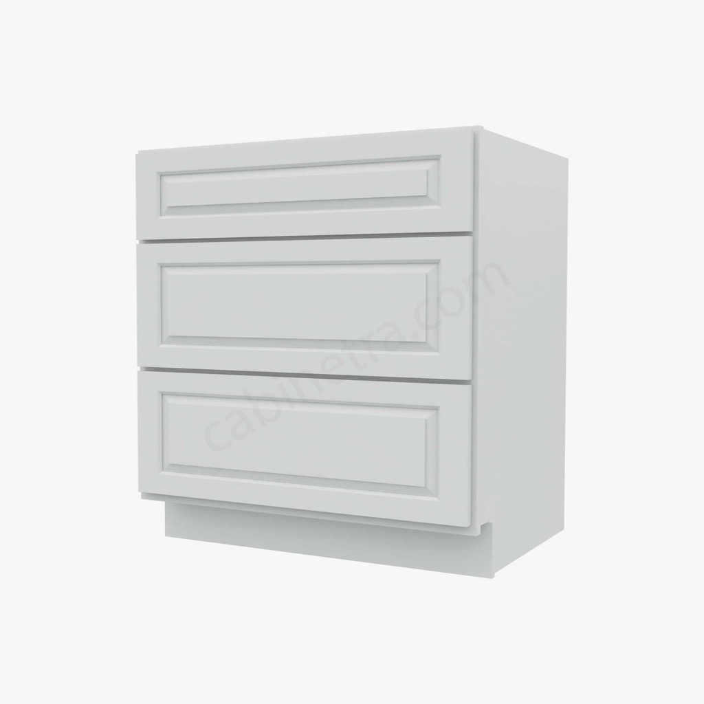 GW-DB30(3) 3 Drawer Pack Base Cabinet | Forevermark Gramercy White