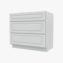 GW-DB36(3) 3 Drawer Pack Base Cabinet | Forevermark Gramercy White