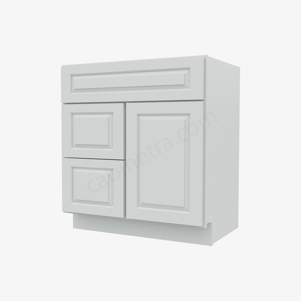 GW-S3021DL-34-1/2"" Combo Vanity with Left Drawer | Forevermark Gramercy White