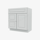 GW-S3021DL-34-1/2"" Combo Vanity with Left Drawer | Forevermark Gramercy White