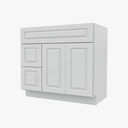 GW-S3621BDL-34-1/2"" Sink Base Combo Vanity with Left Drawer | Forevermark Gramercy White