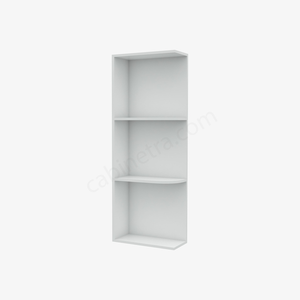 GW-WES530 Wall End Shelf with Open Shelves | Forevermark Gramercy White