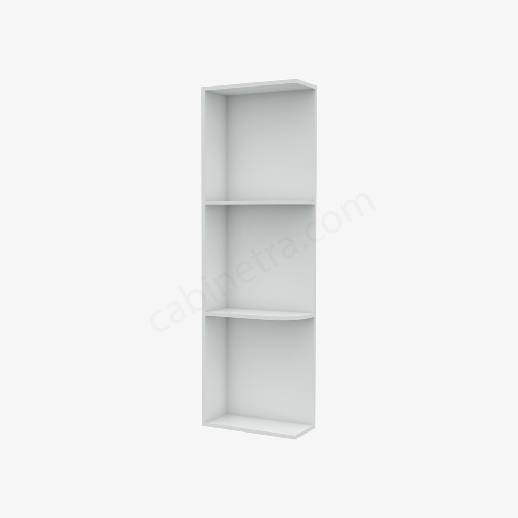 GW-WES536 Wall End Shelf with Open Shelves | Forevermark Gramercy White