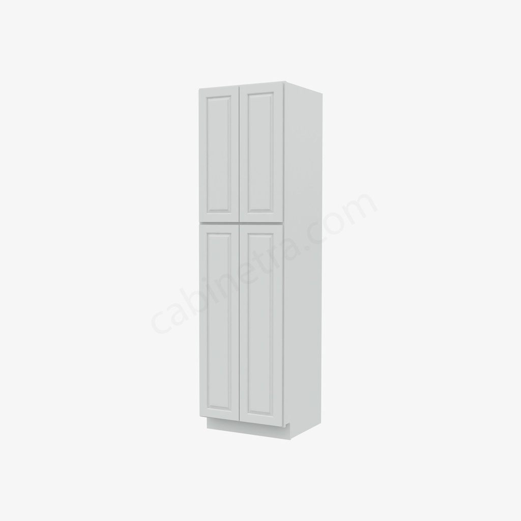 GW-WP2490B Tall Wall Pantry Cabinet with Butt Doors | Forevermark Gramercy White