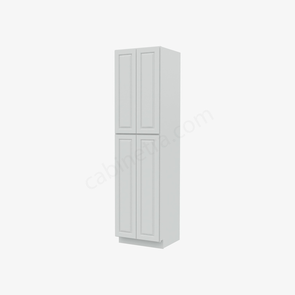 GW-WP2496B Tall Wall Pantry Cabinet with Butt Doors | Forevermark Gramercy White