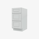 GW-DB15(3) 3 Drawer Pack Base Cabinet | Forevermark Gramercy White