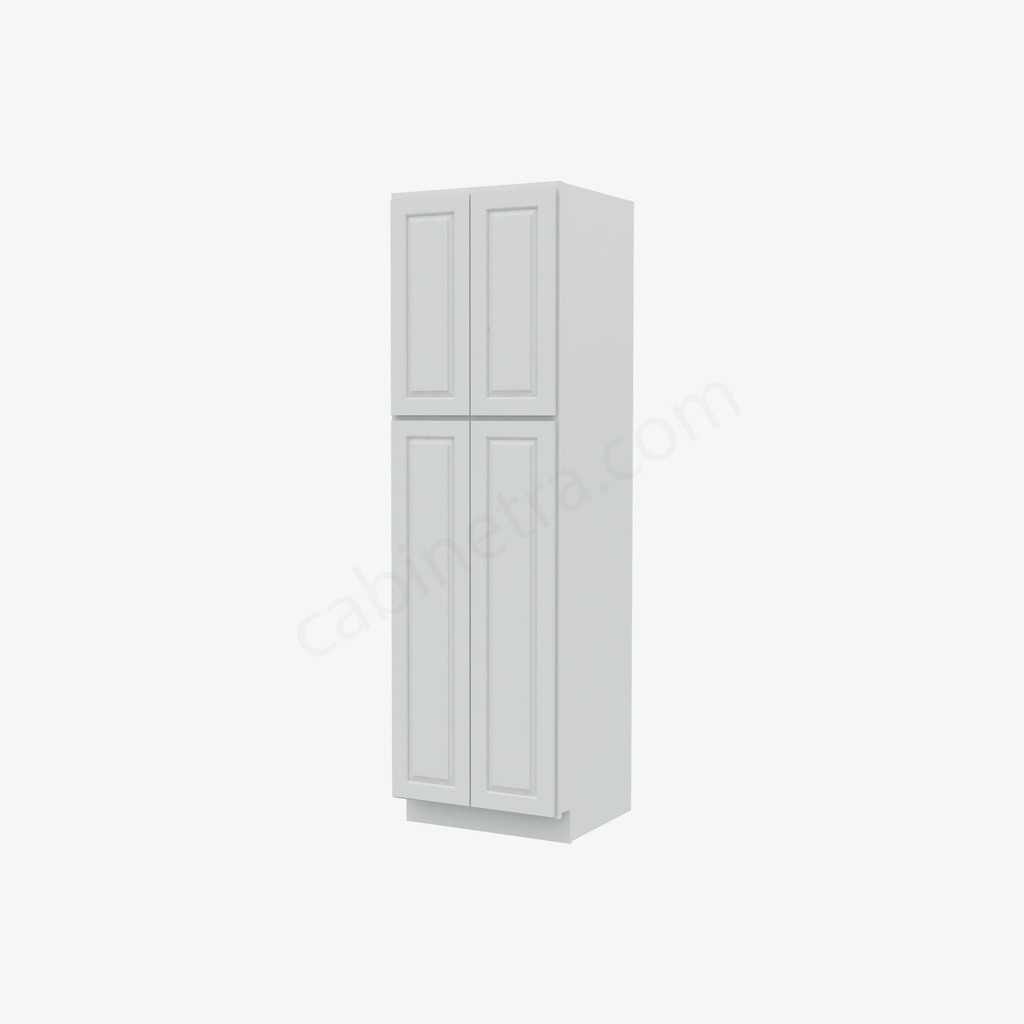GW-WP2484B Tall Wall Pantry Cabinet with Butt Doors | Forevermark Gramercy White