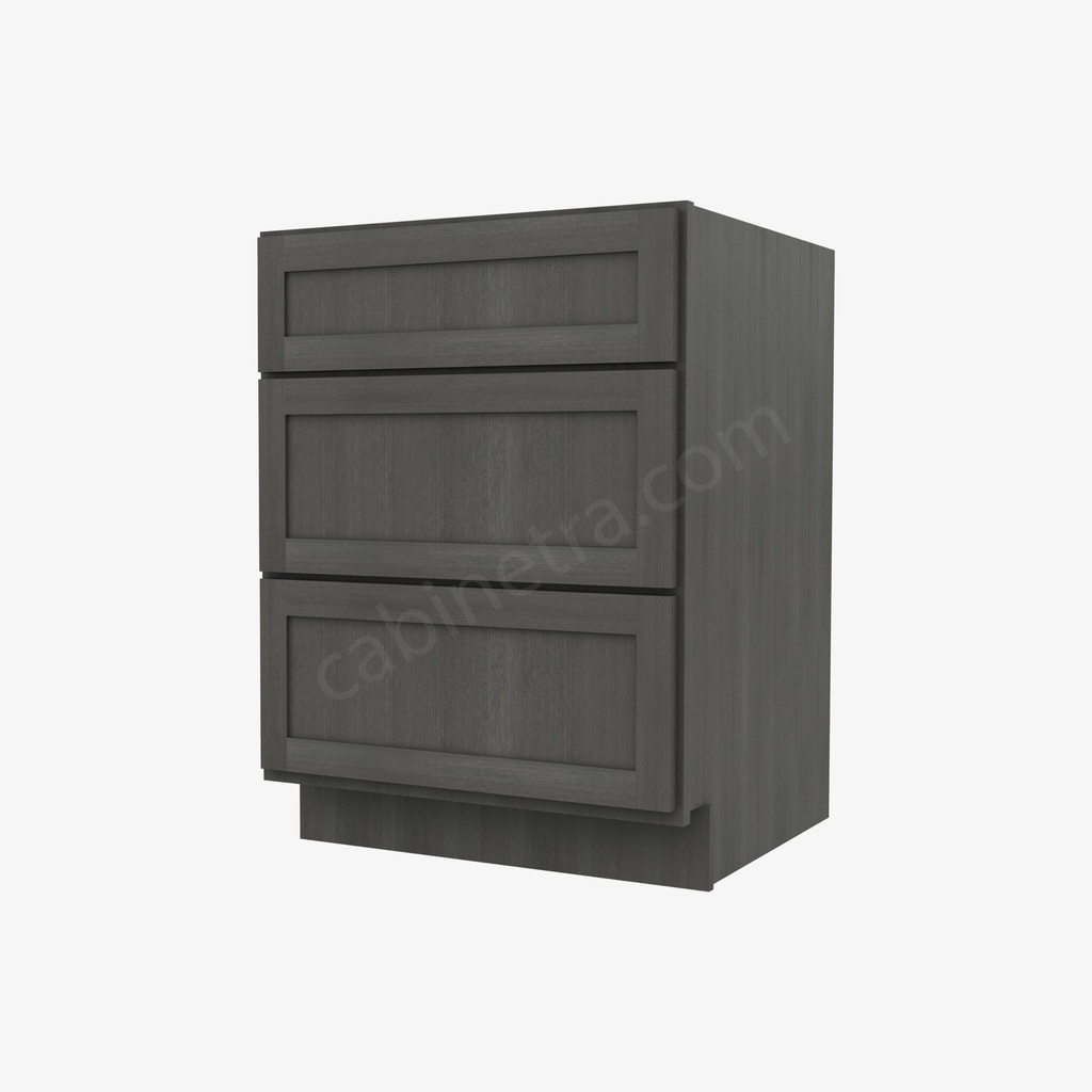 AG-DB24(3) 3 Drawer Pack Base Cabinet | Forevermark Greystone Shaker