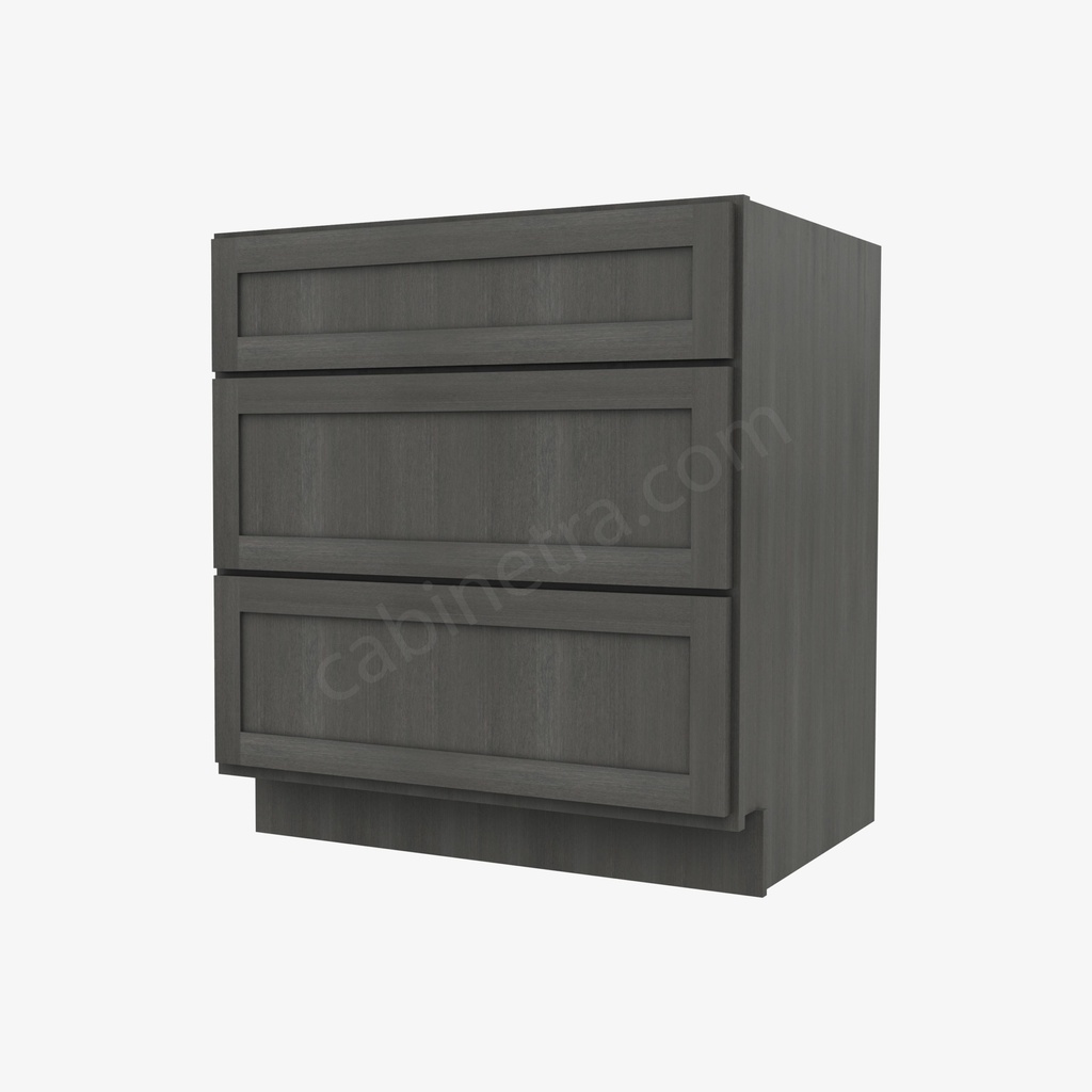AG-DB30(3) 3 Drawer Pack Base Cabinet | Forevermark Greystone Shaker