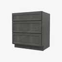 AG-DB30(3) 3 Drawer Pack Base Cabinet | Forevermark Greystone Shaker