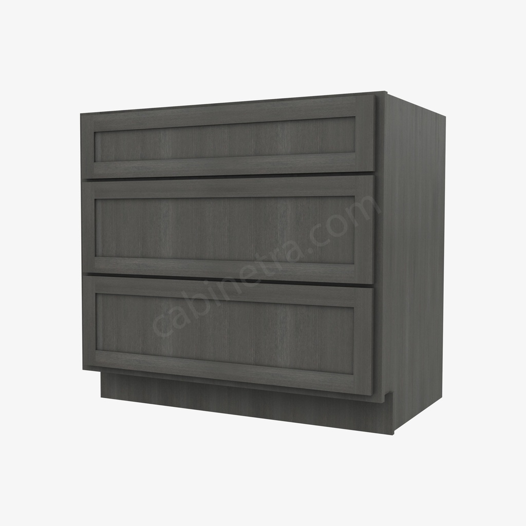 AG-DB36(3) 3 Drawer Pack Base Cabinet | Forevermark Greystone Shaker