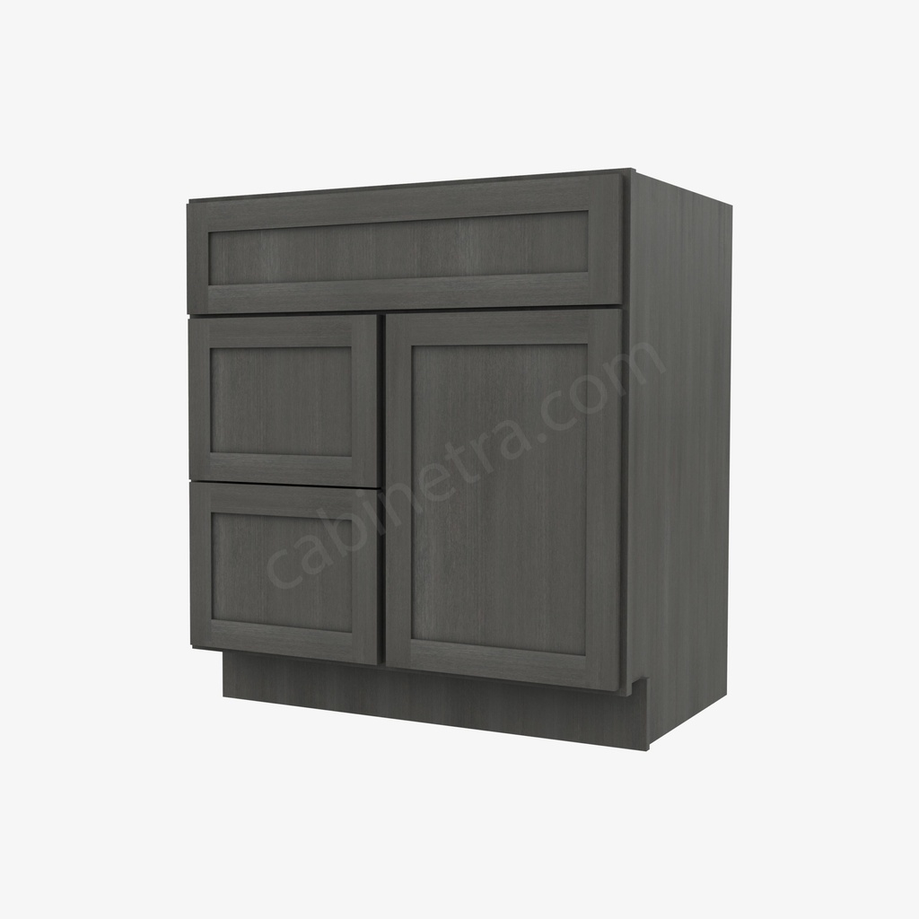 AG-S3021DL-34-1/2"" Combo Vanity with Left Drawer | Forevermark Greystone Shaker