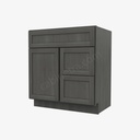 AG-S3021DR-34-1/2"" Combo Vanity with Right Drawer | Forevermark Greystone Shaker