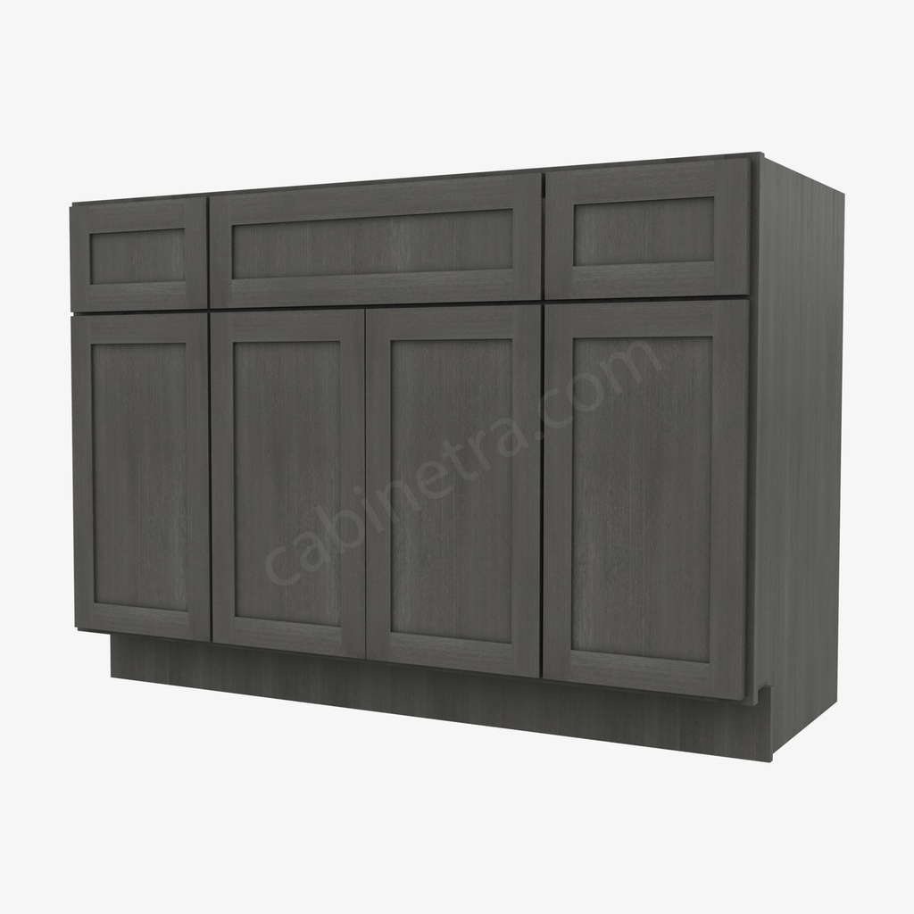 AG-S4821B12D-34-1/2"" Sink Base Combo Vanity with Drawers | Forevermark Greystone Shaker