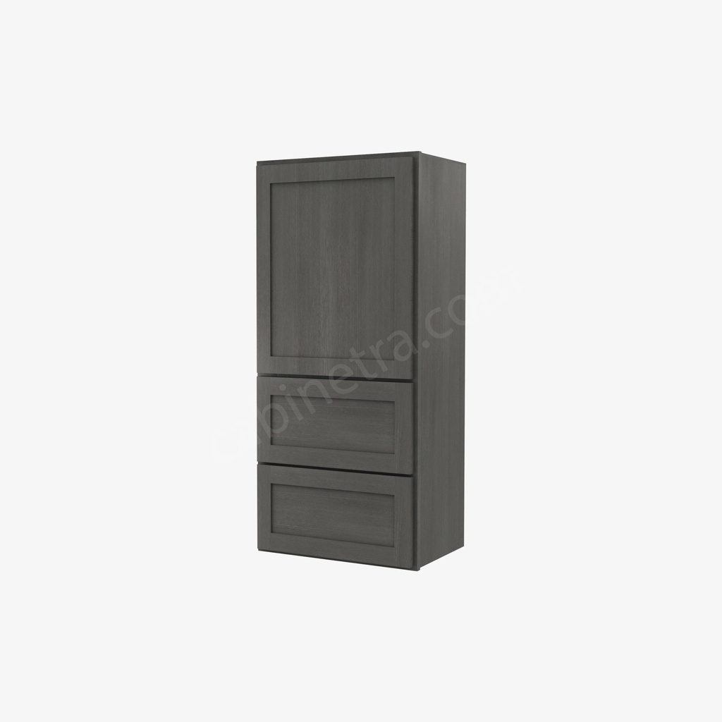 AG-W2D1848 Wall Cabinet With 2 Built-In Drawers | Forevermark Greystone Shaker