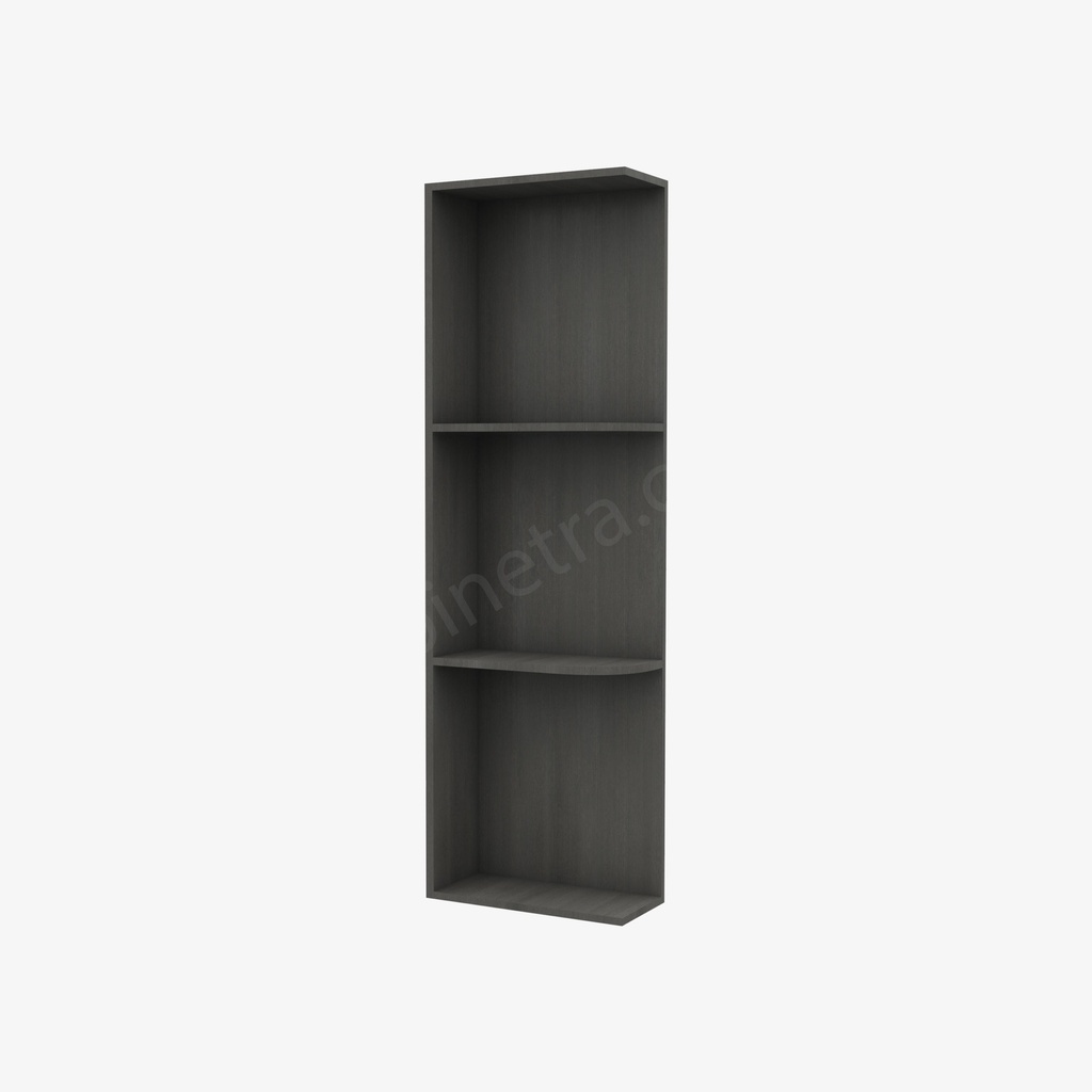 AG-WES536 Wall End Shelf with Open Shelves | Forevermark Greystone Shaker
