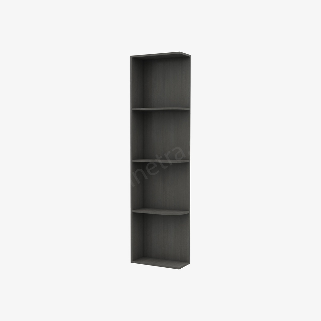 AG-WES542 Wall End Shelf with Open Shelves | Forevermark Greystone Shaker