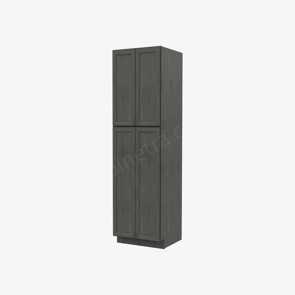 AG-WP2490B Tall Wall Pantry Cabinet with Butt Doors | Forevermark Greystone Shaker