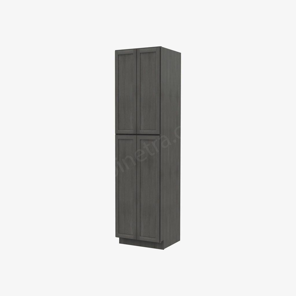 AG-WP2496B Tall Wall Pantry Cabinet with Butt Doors | Forevermark Greystone Shaker