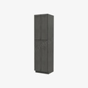 AG-WP2496B Tall Wall Pantry Cabinet with Butt Doors | Forevermark Greystone Shaker
