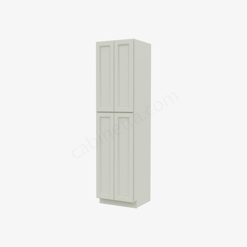 TQ-WP2496B Tall Wall Pantry Cabinet with Butt Doors | Forevermark Townplace Crema