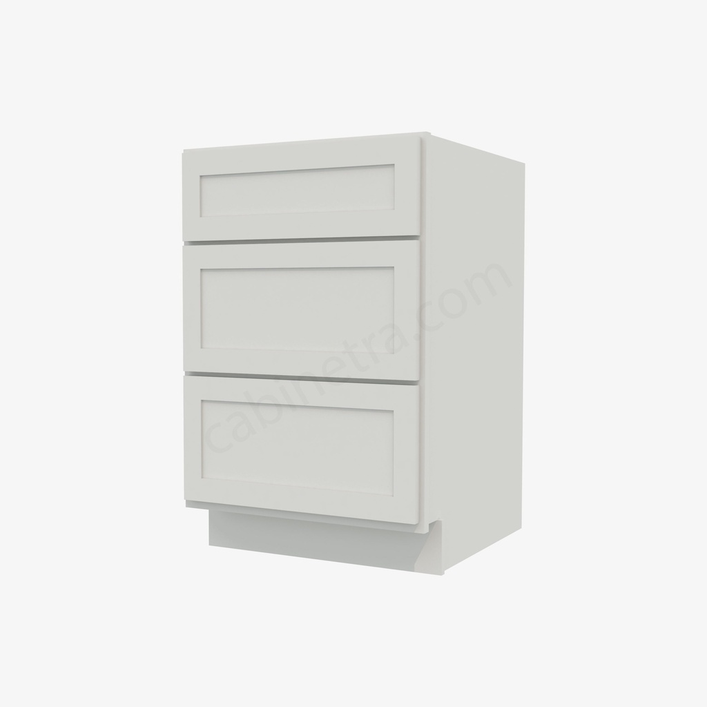 VW-DB21(3) 3 Drawer Pack Base Cabinet | Forevermark Visa White