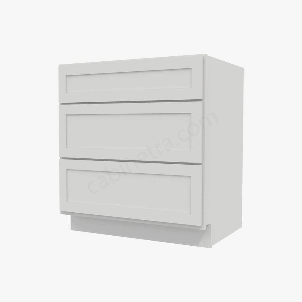 VW-DB30(3) 3 Drawer Pack Base Cabinet | Forevermark Visa White