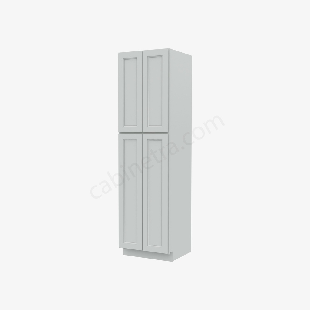 TW-WP2490B Tall Wall Pantry Cabinet with Butt Doors | Forevermark Uptown White