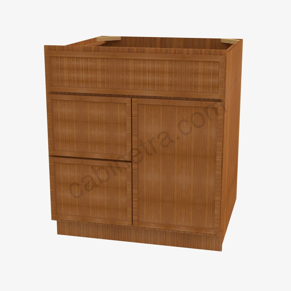 PR-S3621BDL-34-1/2"" Sink Base Combo Vanity with Left Drawer | Forevermark Petit Brown