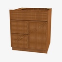 PR-S3621BDL-34-1/2"" Sink Base Combo Vanity with Left Drawer | Forevermark Petit Brown