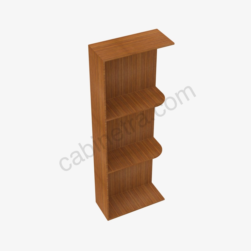PR-WES530 Wall End Shelf with Open Shelves | Forevermark Petit Brown