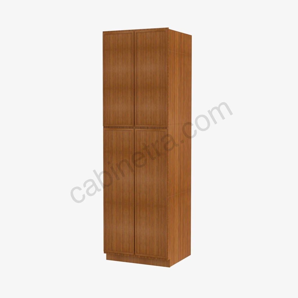 PR-WP2496B Tall Wall Pantry Cabinet with Butt Doors | Forevermark Petit Brown