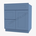 AX-S3621BDL-34-1/2"" Sink Base Combo Vanity with Left Drawer | Forevermark Xterra Blue Shaker