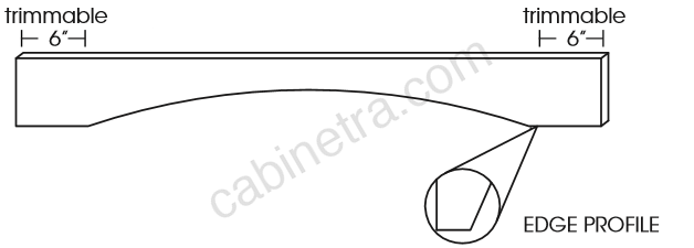 AX-VAL54S Arch Panel Valance | Forevermark Xterra Blue Shaker