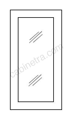 AX-W3012BGD Wall Glas Door with No Mullion and with Clear Glass | Forevermark Xterra Blue Shaker