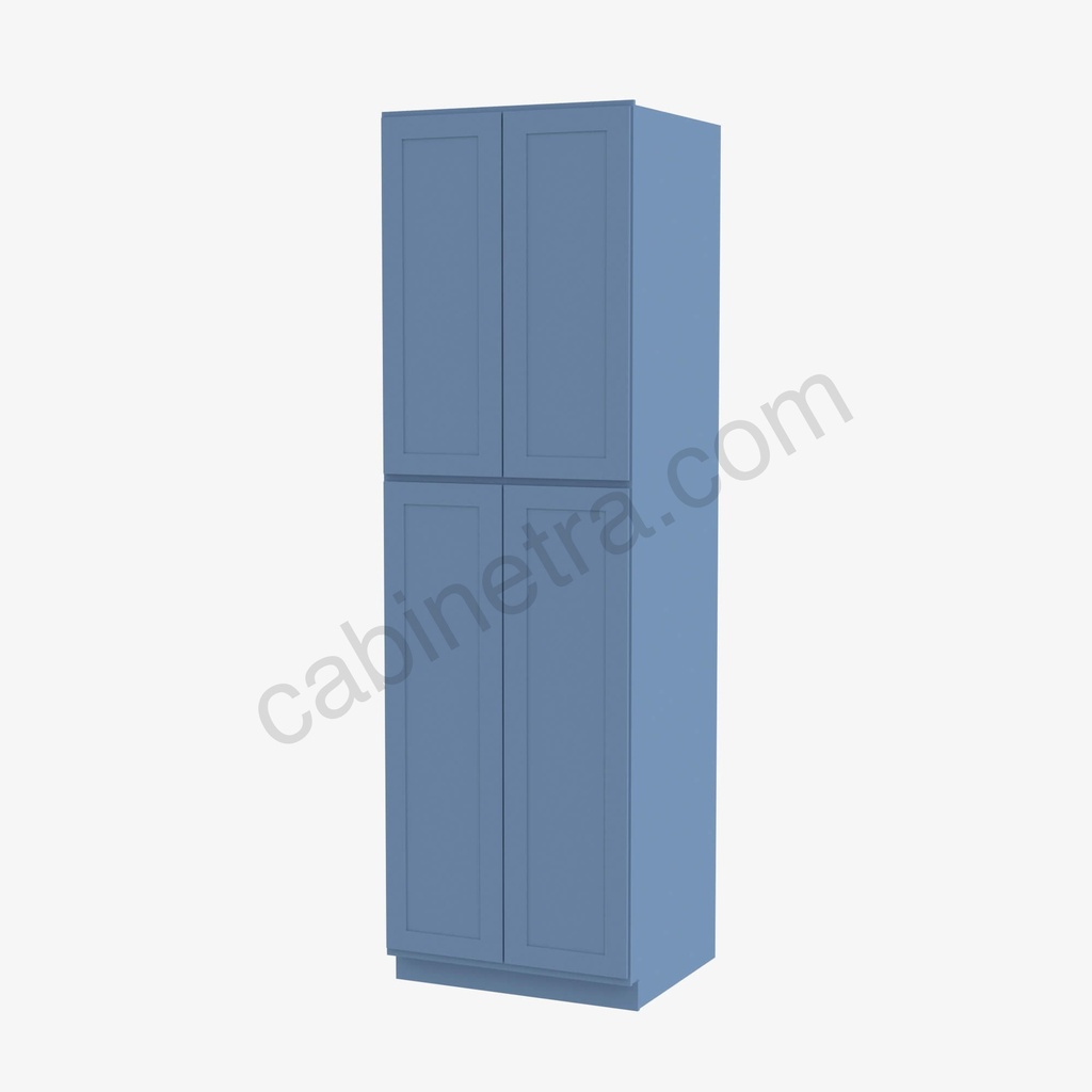 AX-WP2496B Tall Wall Pantry Cabinet with Butt Doors | Forevermark Xterra Blue Shaker