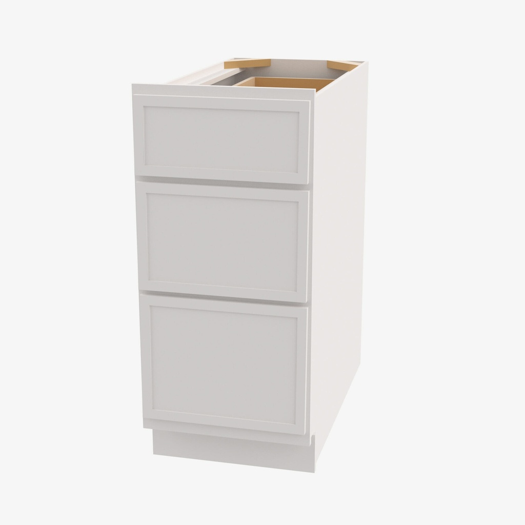 PW-DB12(3) 3 Drawer Pack Base Cabinet | Forevermark Petit White