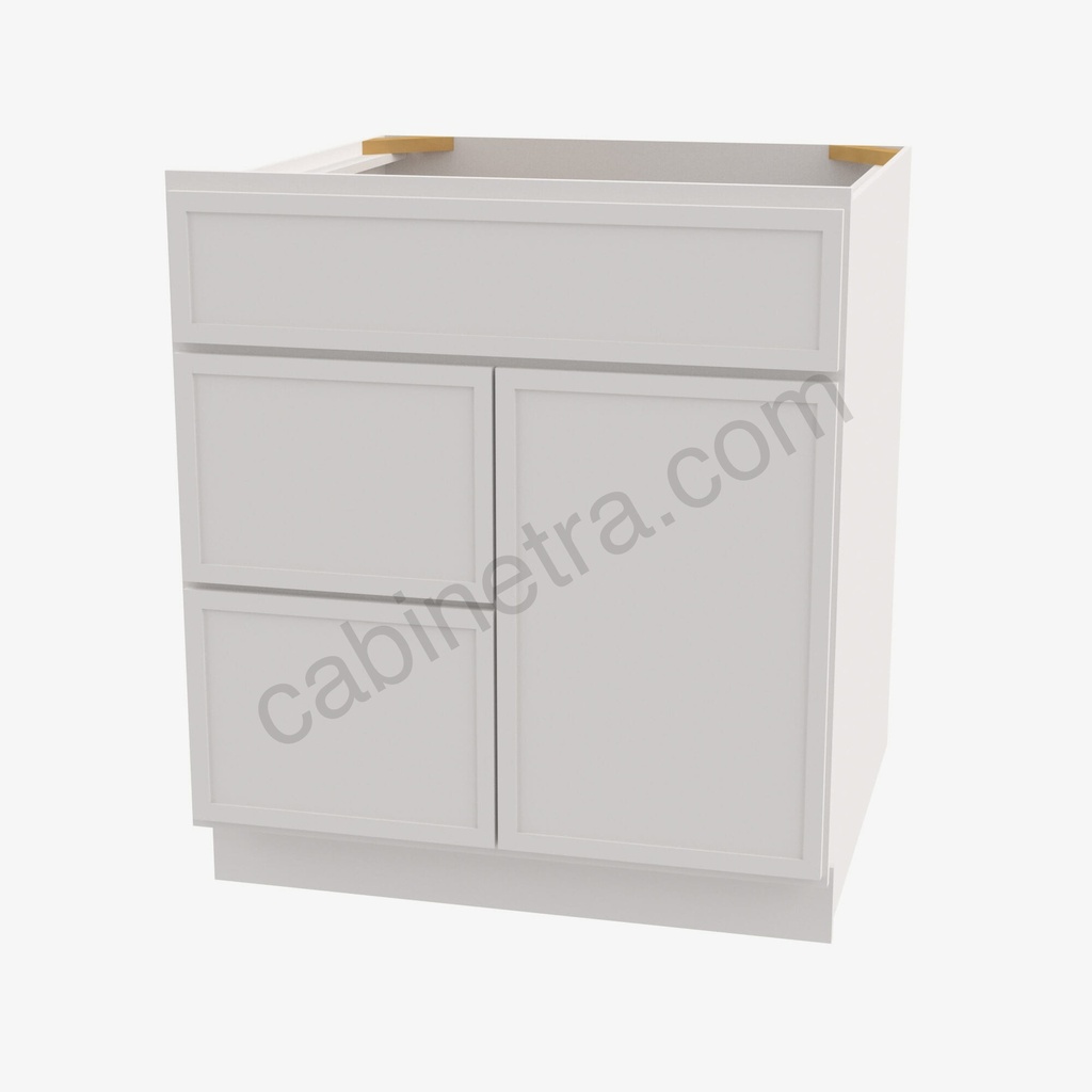 PW-S3021DL-34-1/2"" Combo Vanity with Left Drawer | Forevermark Petit White