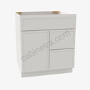 PW-S3021DR-34-1/2"" Combo Vanity with Right Drawer | Forevermark Petit White