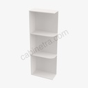 PW-WES536 Wall End Shelf with Open Shelves | Forevermark Petit White