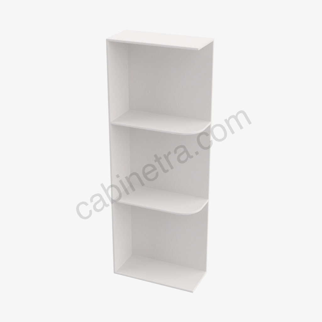 PW-WES542 Wall End Shelf with Open Shelves | Forevermark Petit White