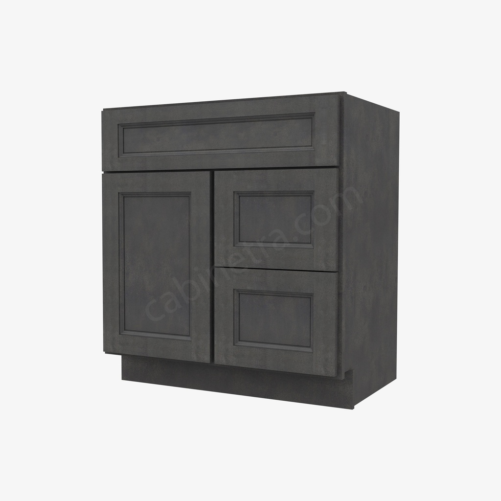 TS-S3021DR-34-1/2"" Combo Vanity with Right Drawer | Forevermark Townsquare Grey