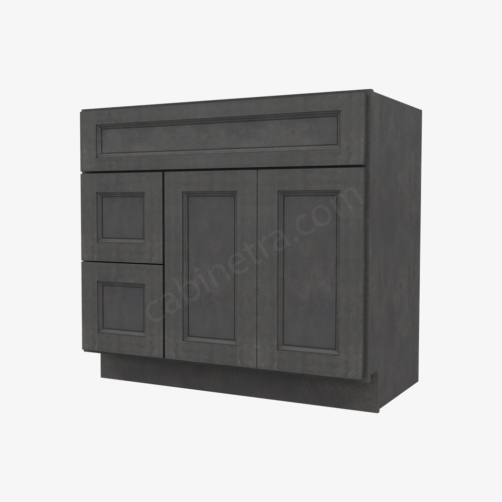 TS-S3621BDL-34-1/2"" Sink Base Combo Vanity with Left Drawer | Forevermark Townsquare Grey