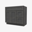 TS-S3621BDR-34-1/2"" Sink Base Combo Vanity with Right Drawer | Forevermark Townsquare Grey