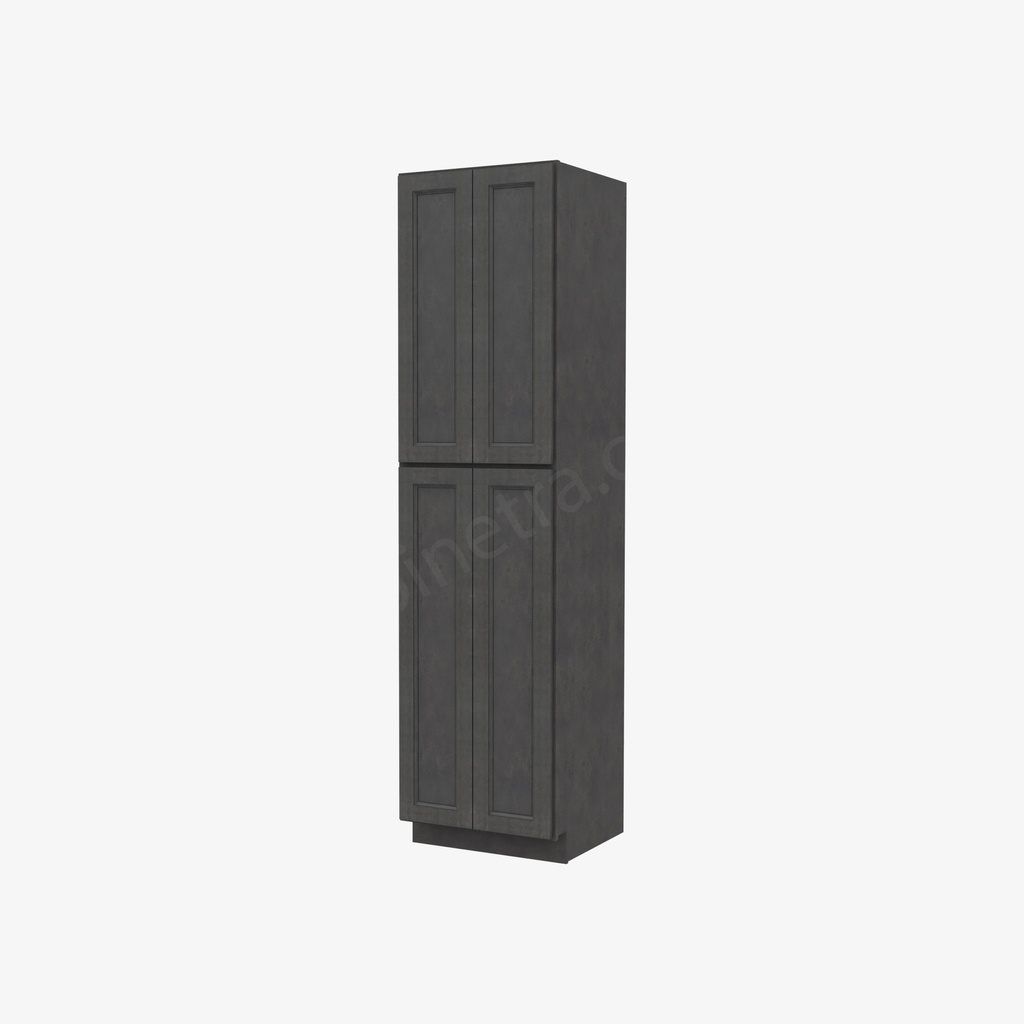 TS-WP2496B Tall Wall Pantry Cabinet with Butt Doors | Forevermark Townsquare Grey