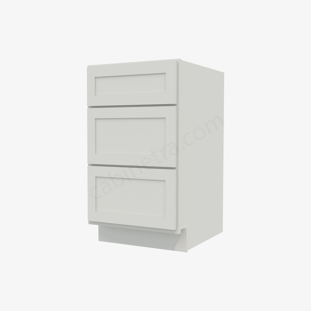 AW-DB18(3) 3 Drawer Pack Base Cabinet | Forevermark Ice White Shaker