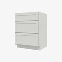AW-DB24(3) 3 Drawer Pack Base Cabinet | Forevermark Ice White Shaker